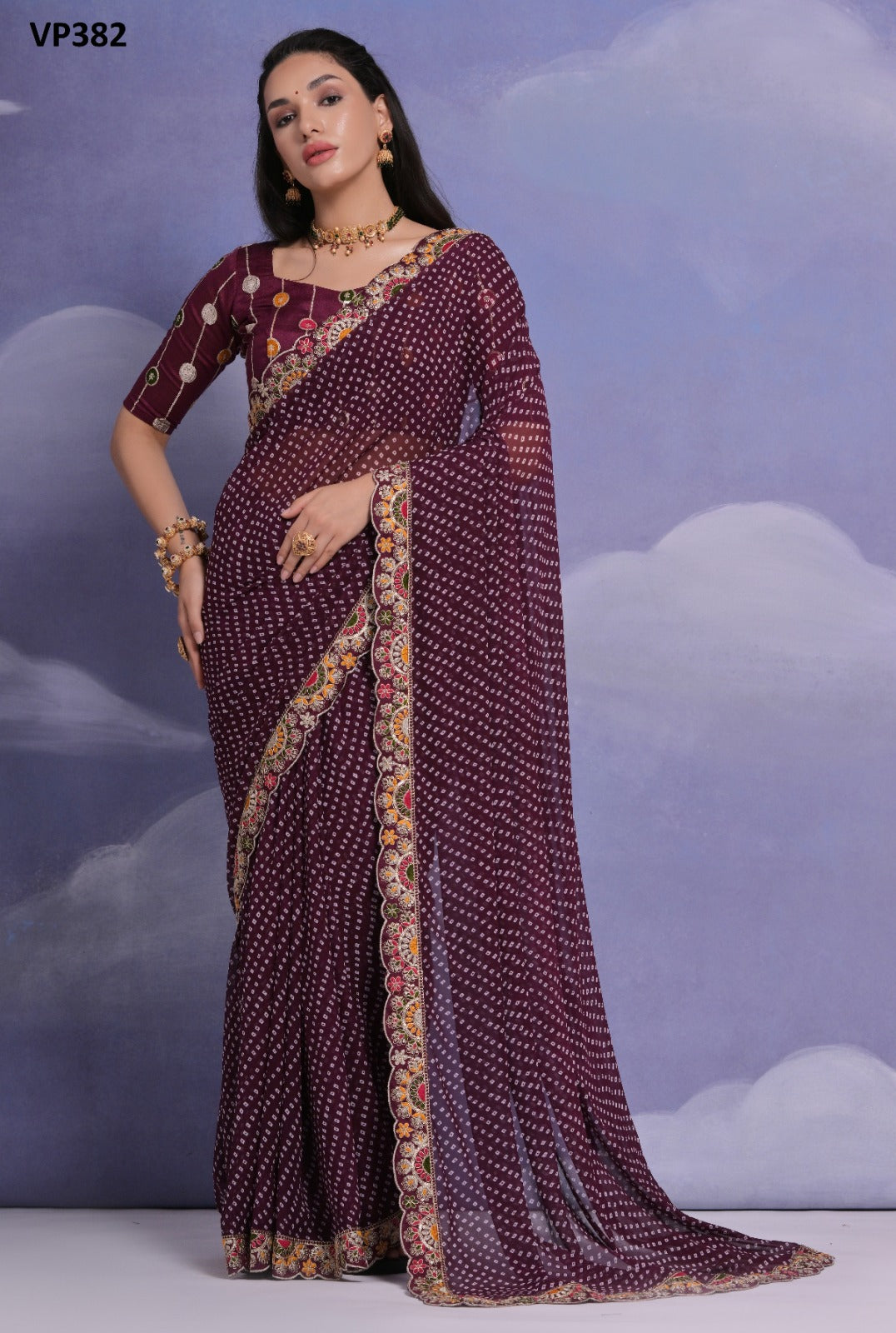 Vp382 Fashion Berry Sarees