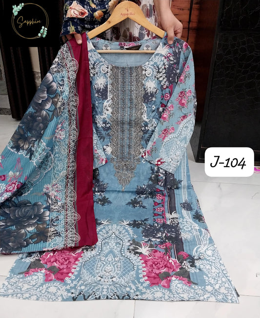 Jazmin Vol 104 Blue Sapphire Pakistani Readymade Suits