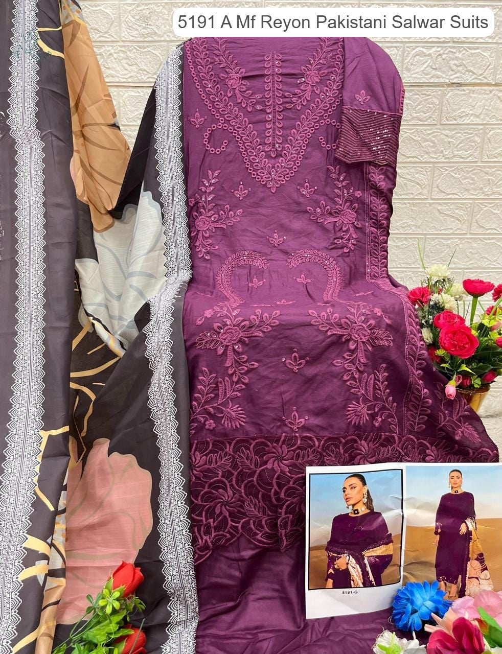 5191 G Mf Reyon Pakistani Salwar Suits