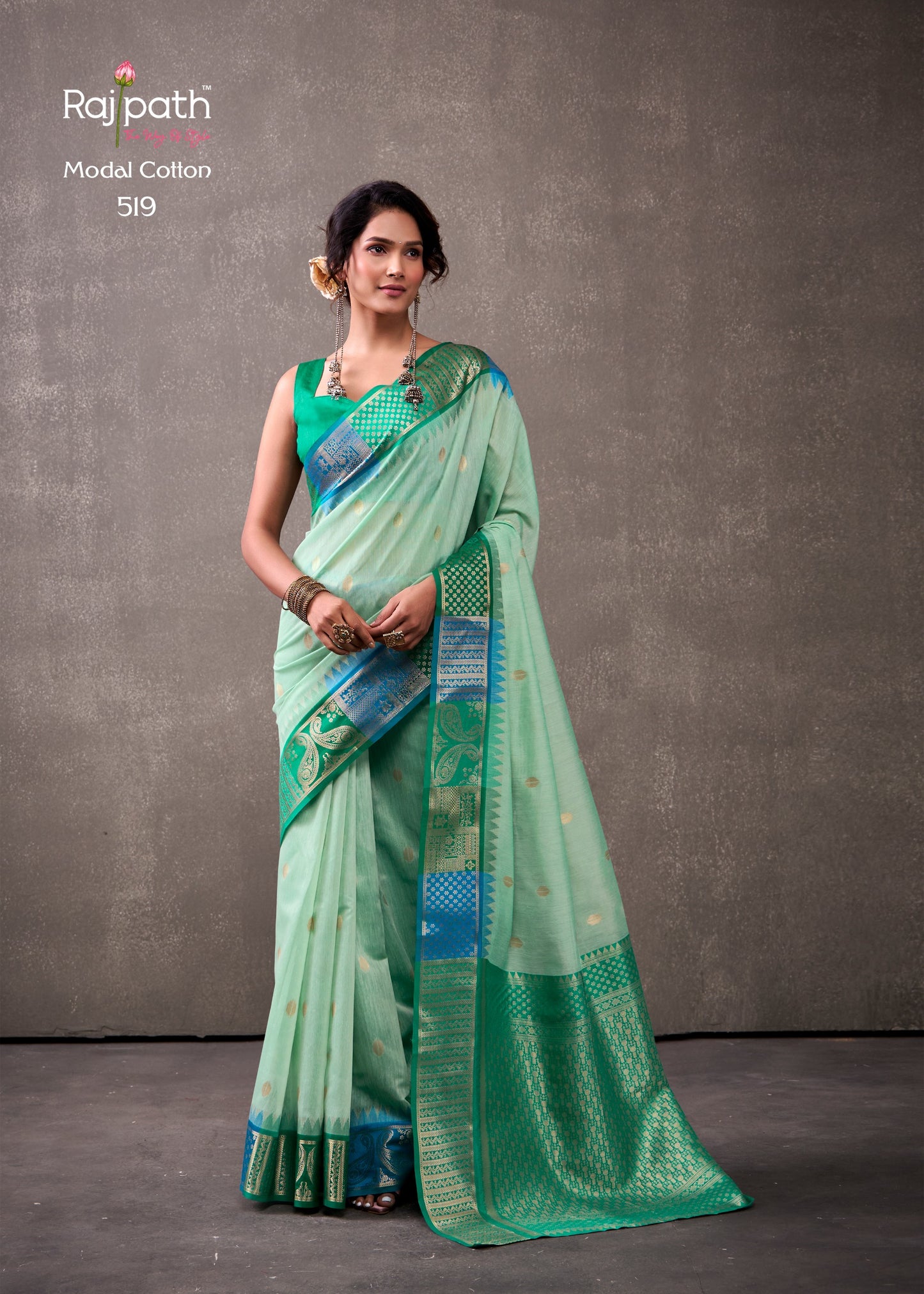 519 Tuti Fruti Rajpath Modal Cotton Sarees