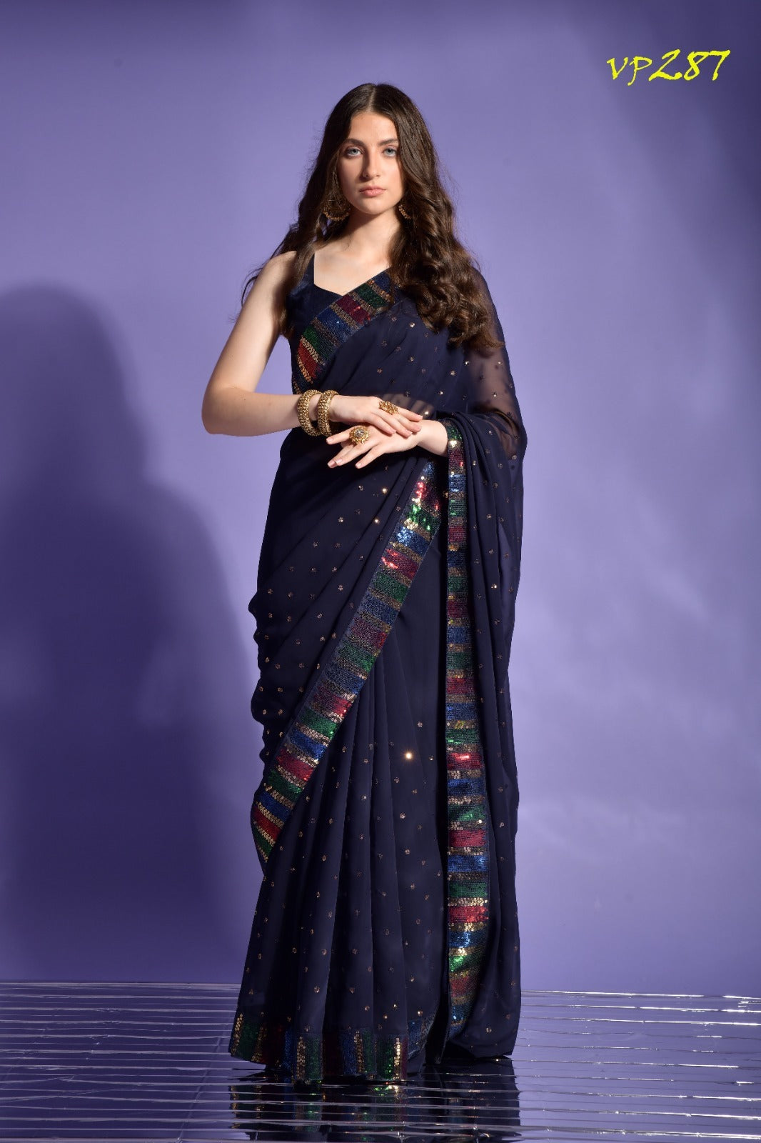 287 Koski 4 Sequence Fashion Berry Sarees