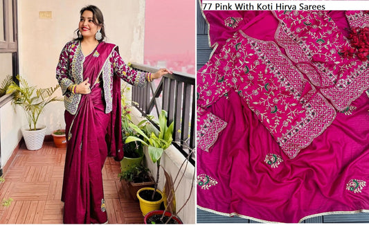 77Pink With Koti Hirva Sarees