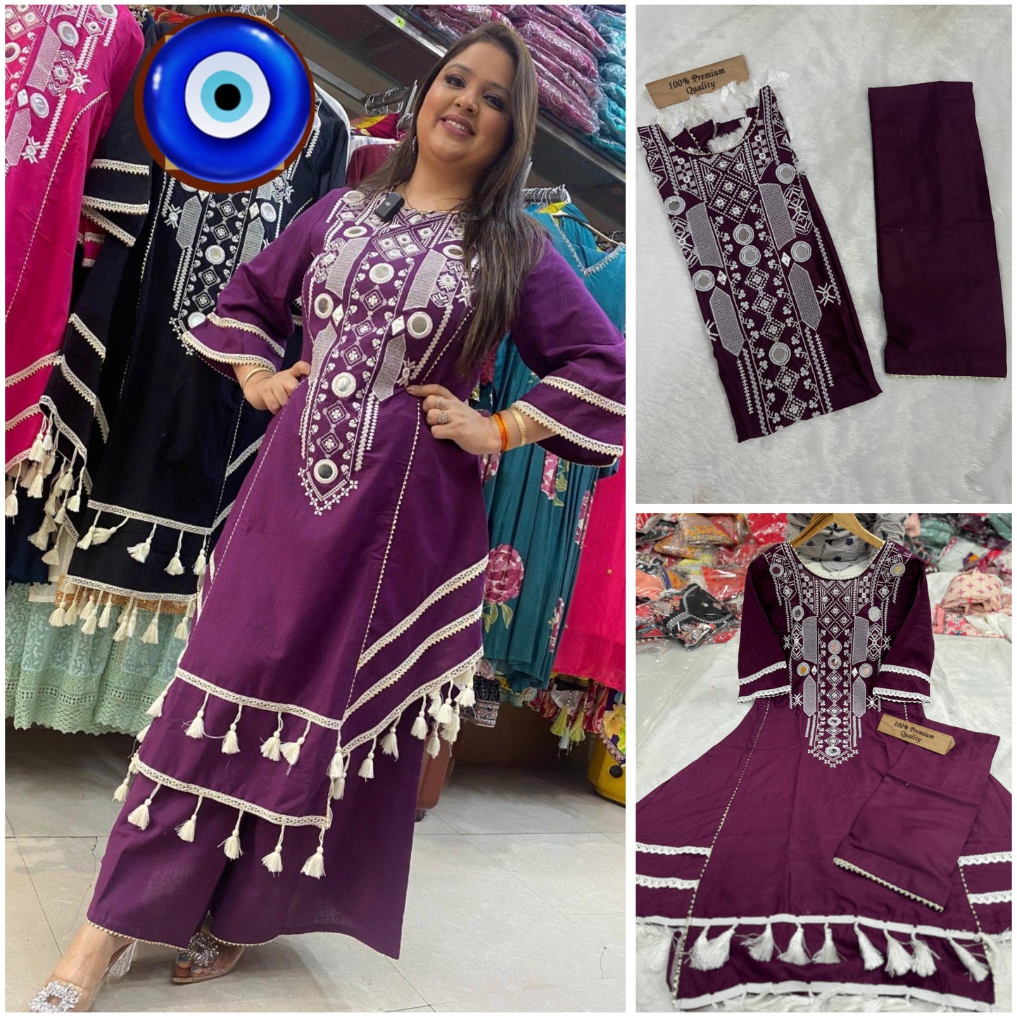 Google Wine Aarohi Kurti Pant Set