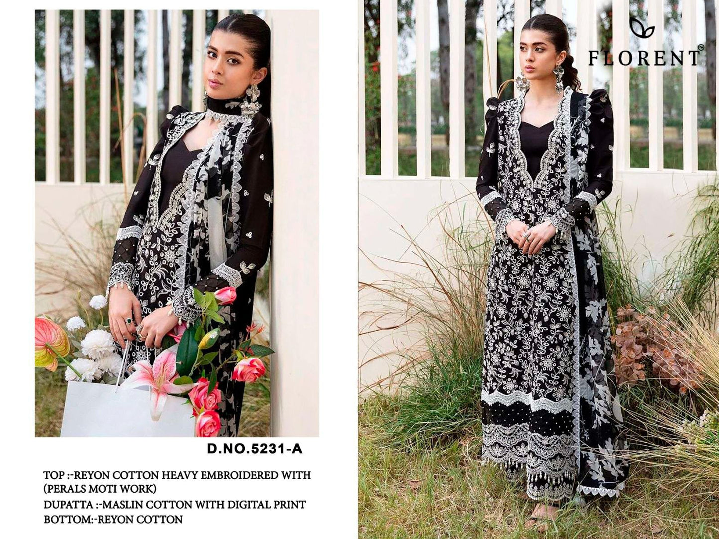 5231-A Florent Rayon Cotton Pakistani Salwar Suits