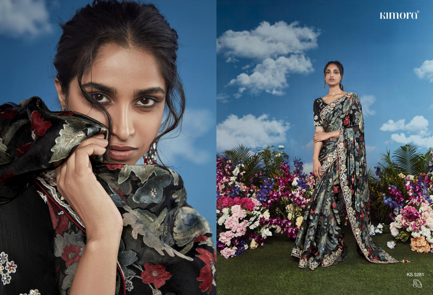 5281 Bagicha Kimora Embroidery Sarees