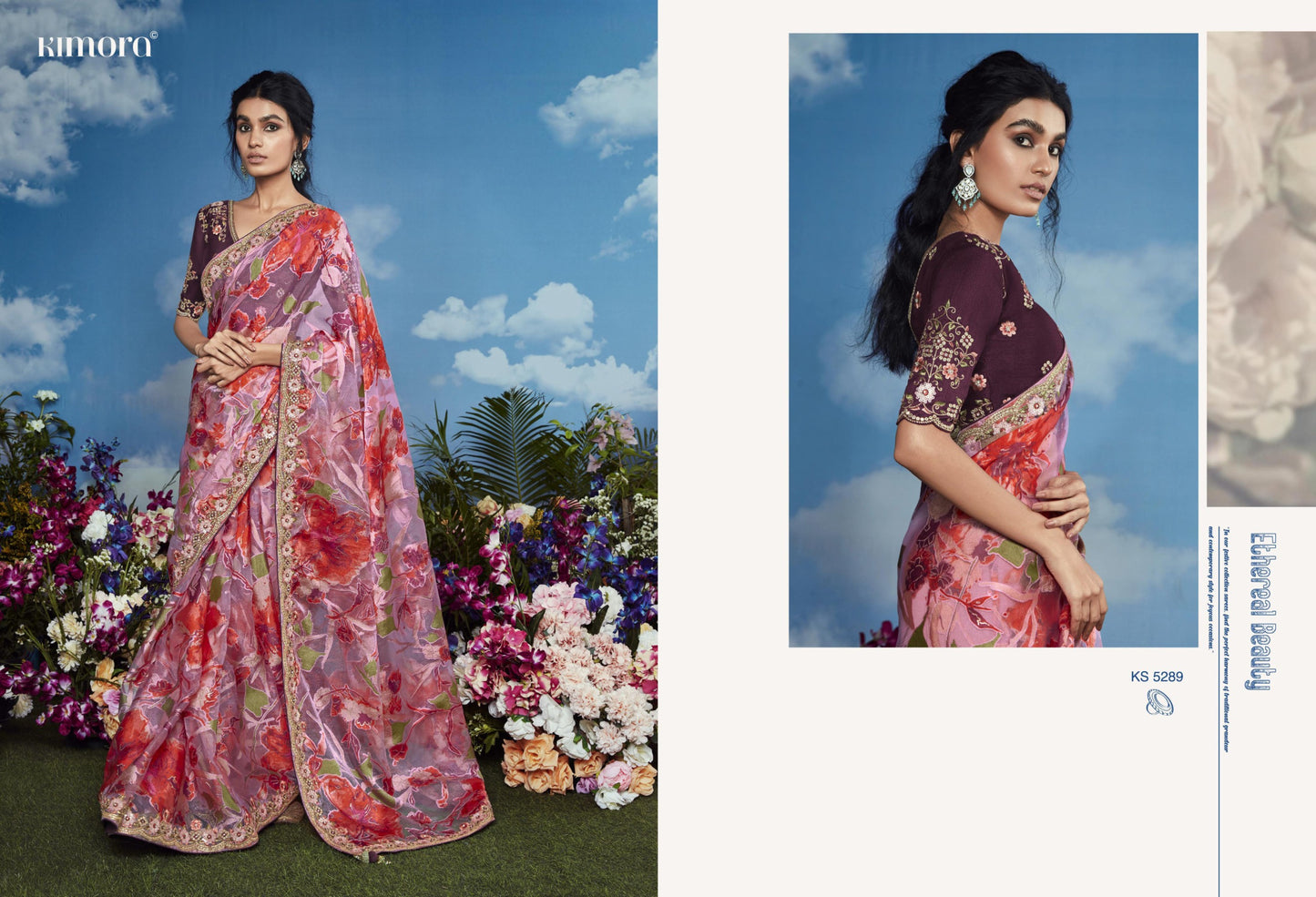 5289 Bagicha Kimora Embroidery Sarees