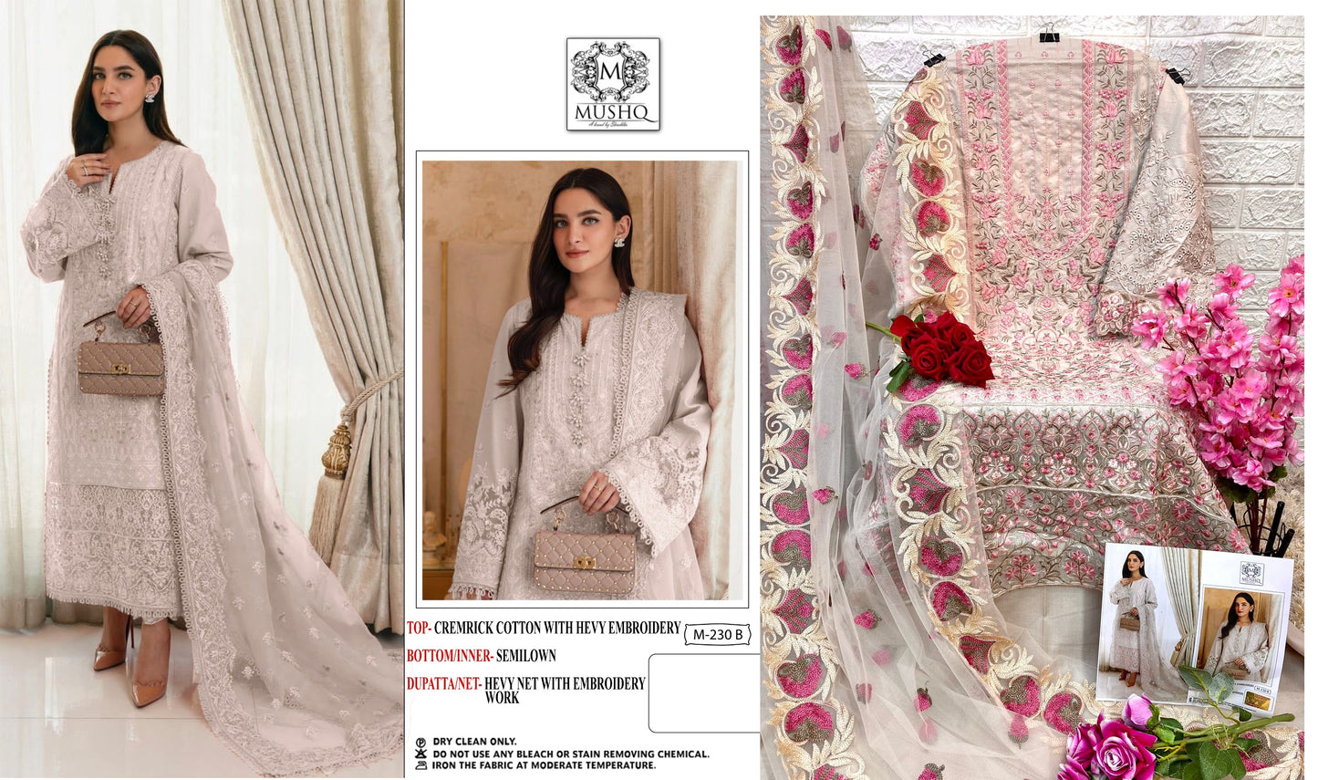 M-230-B Mushq Pakistani Salwar Suits