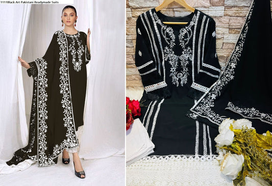 1111Black Queens Art Pakistani Readymade Suits