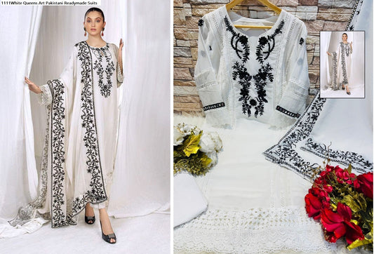 1111White Queens Art Pakistani Readymade Suits
