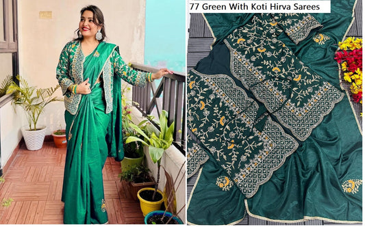 77Green With Koti Hirva Sarees