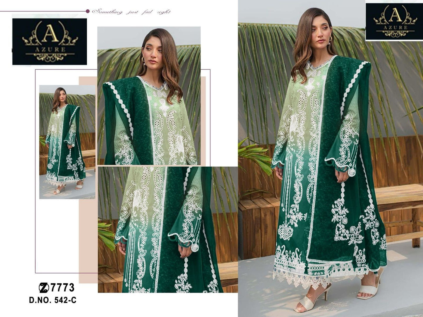 542-C Azure Embroidery Pakistani Salwar Suits