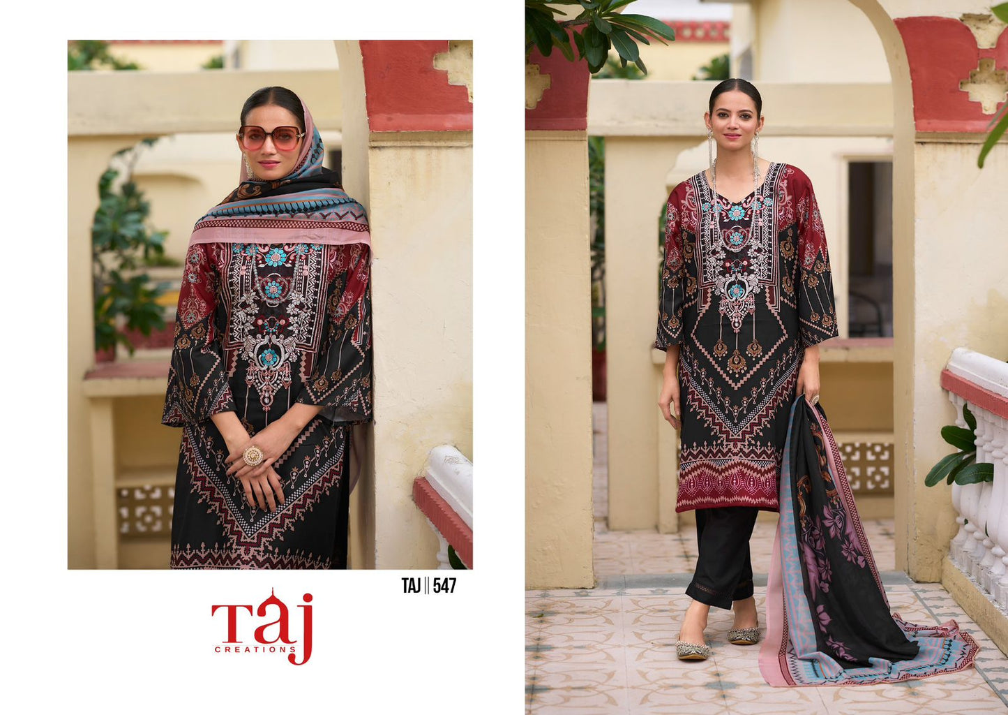 547 Taj Creations Digital Print Pakistani Salwar Suits