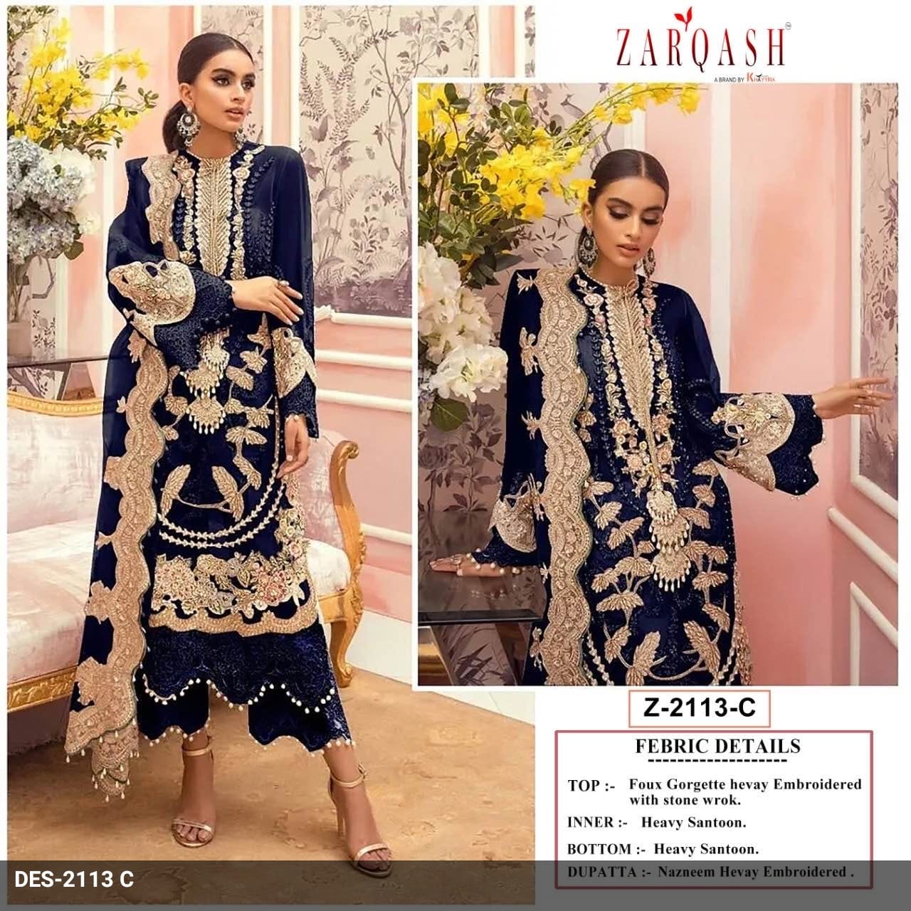 Z-2113C Zarqash Pakistani Salwar Suits