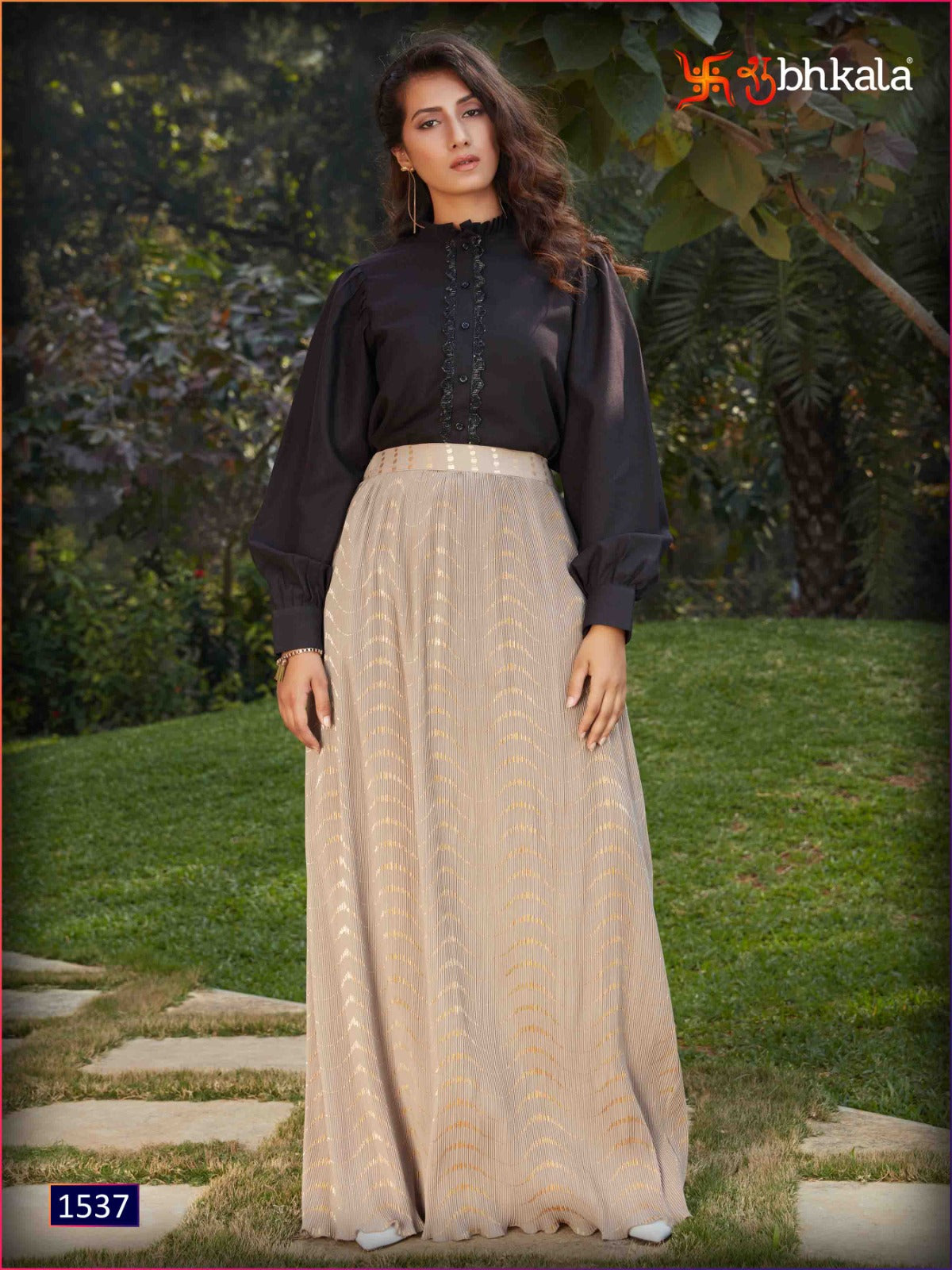 1537 Frill And Flare Vol 2 Shubhkala Croptop Skirt Set