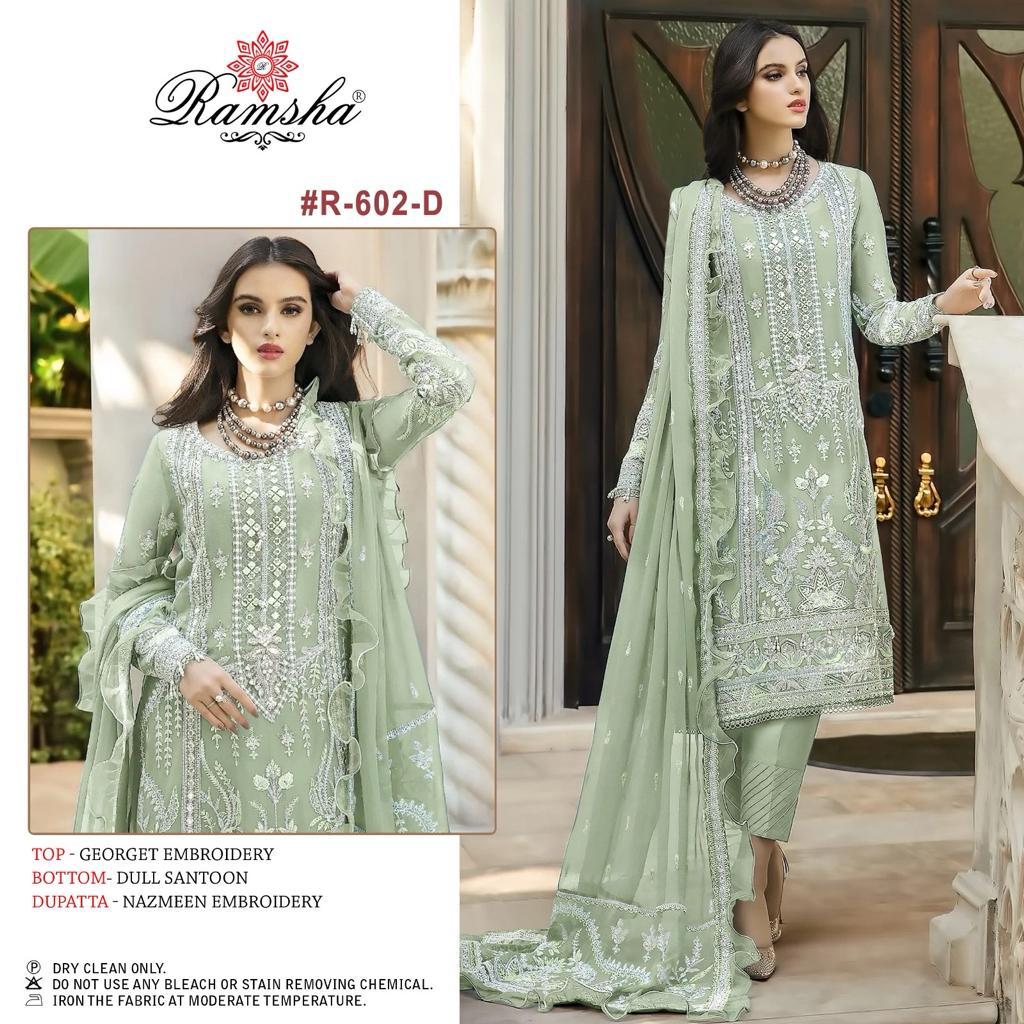 602D Ramsha Pakistani Salwar Suits