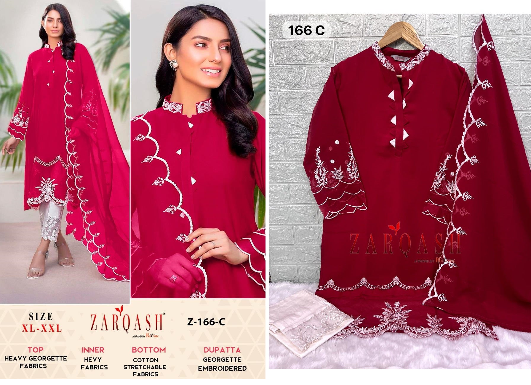 166C Zarqash Pakistani Readymade Suits