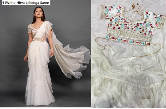 41White Hirva Lehenga Saree