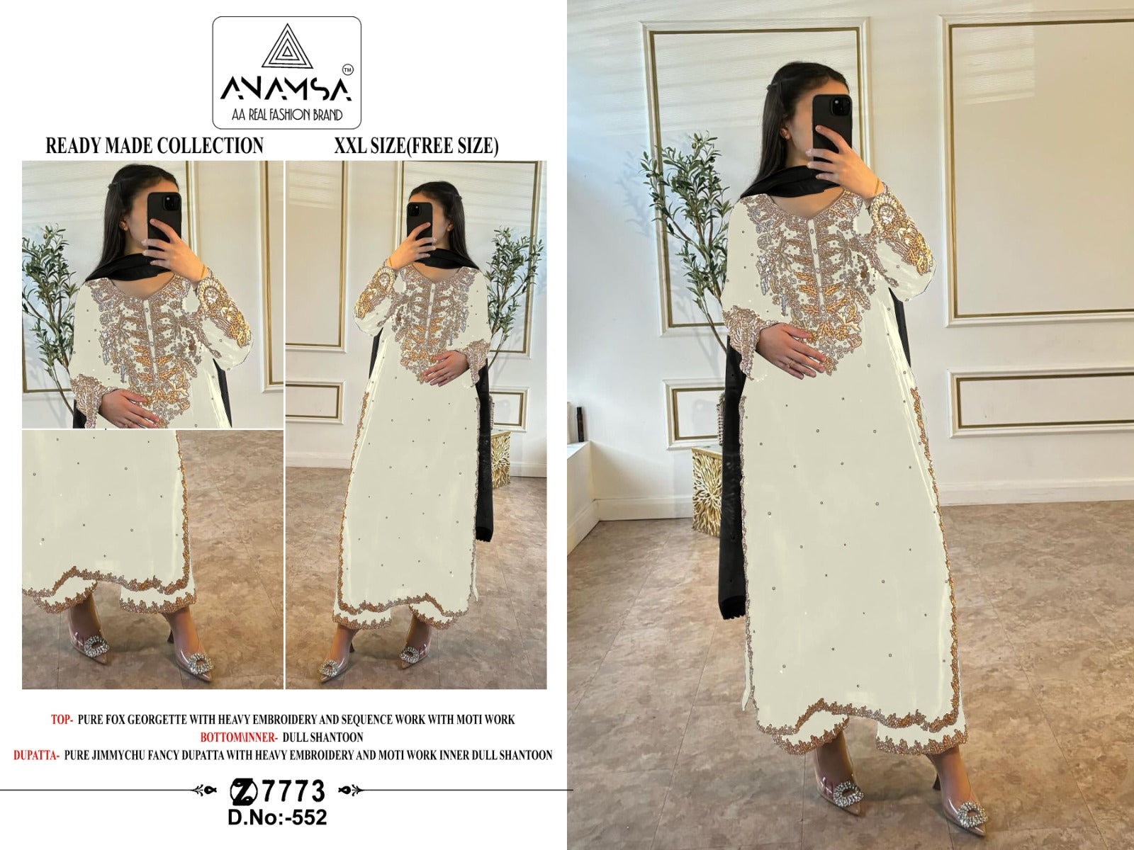 552 Anamsa Moti Work Pakistani Readymade Suits