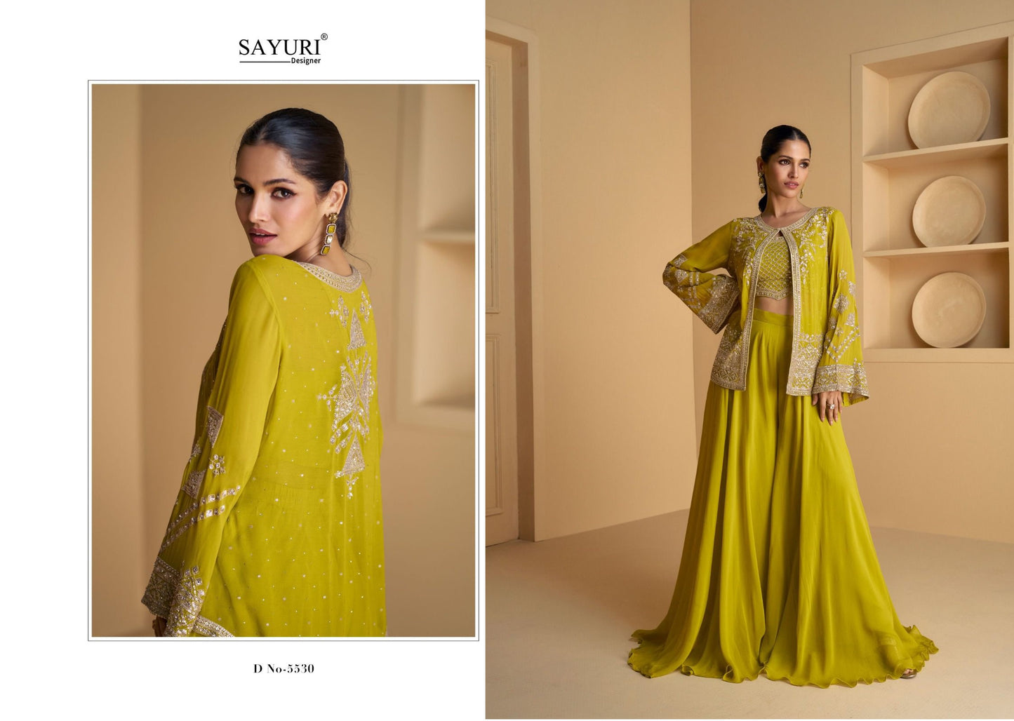5530 Aarvi Sayuri Real Georgette Indowestern Pair
