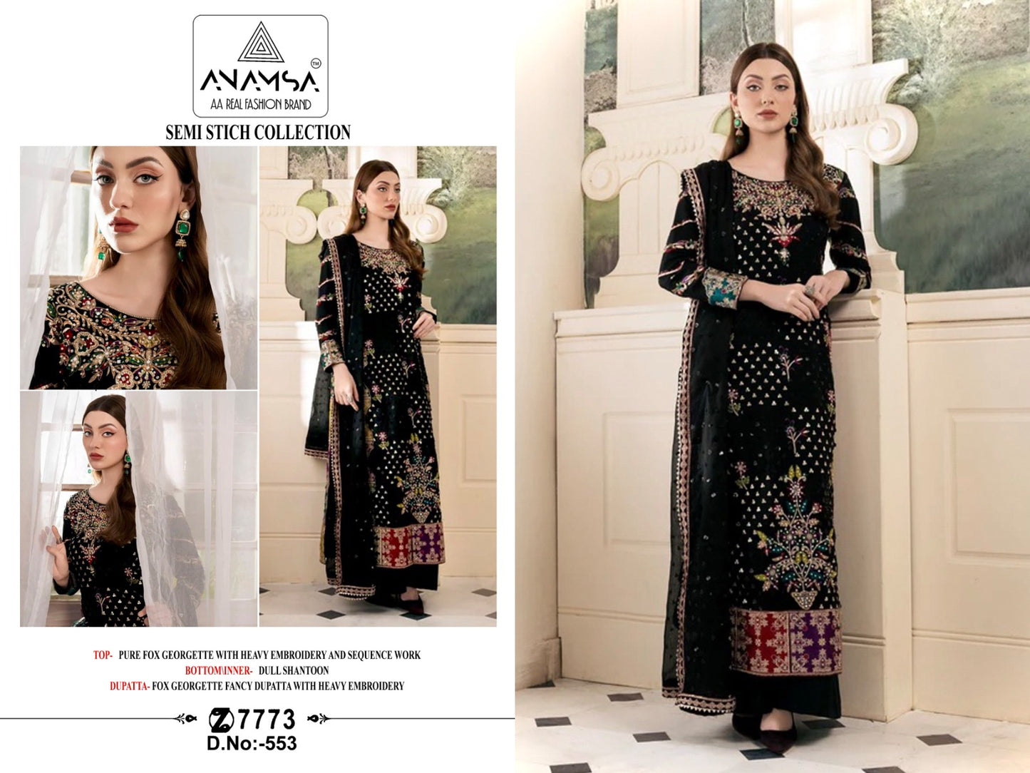 553 Anamsa Sequence Work Pakistani Salwar Suits