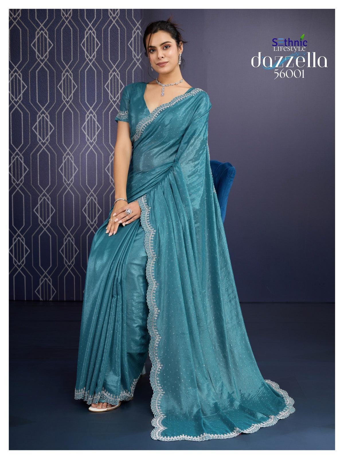 56001 Dazzella Sethnic Georgette Sarees