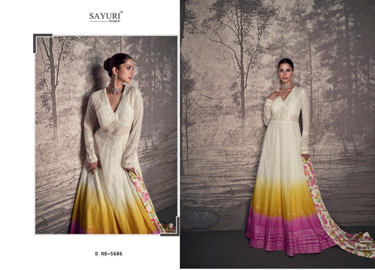 5606 Bahaar Sayuri Embroidered One Piece Gown