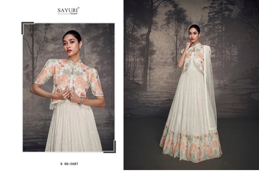 5607 Bahaar Sayuri Embroidered One Piece Gown