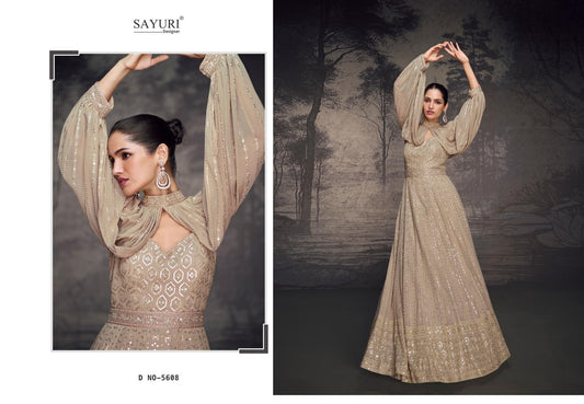 5608 Bahaar Sayuri Embroidered One Piece Gown
