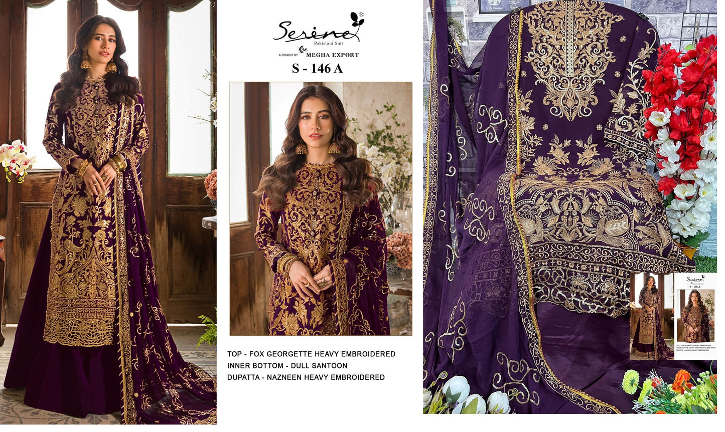 S-146-A Serine Pakistani Salwar Suits