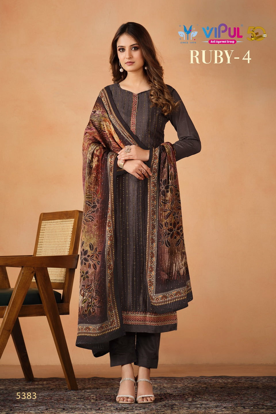 5383 Ruby Vol 4 Vipul Unstitched Suits