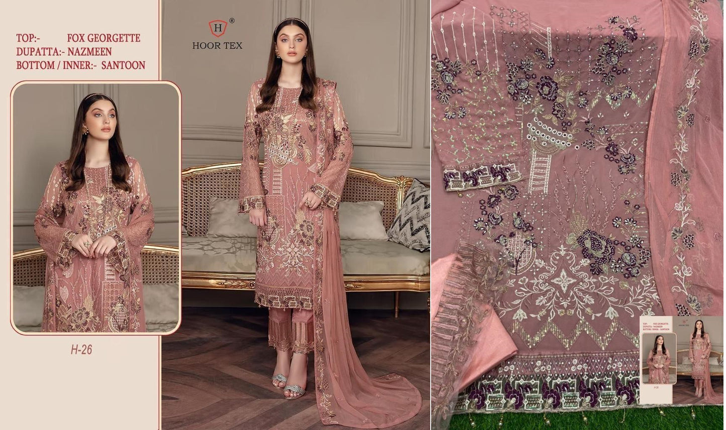 H-26 Hoor Tex Pakistani Salwar Suits