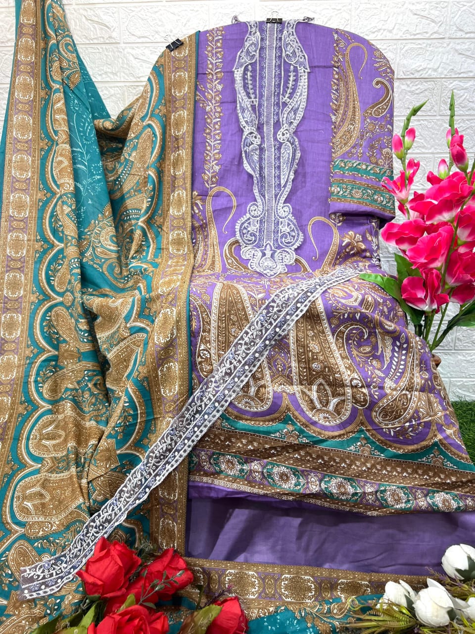 561 Taj Creations Embroidered Pakistani Patch Suits