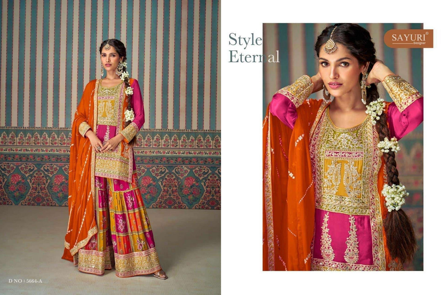 5664-A Mahi Pro Sayuri Chinon Silk Pakistani Readymade Suits