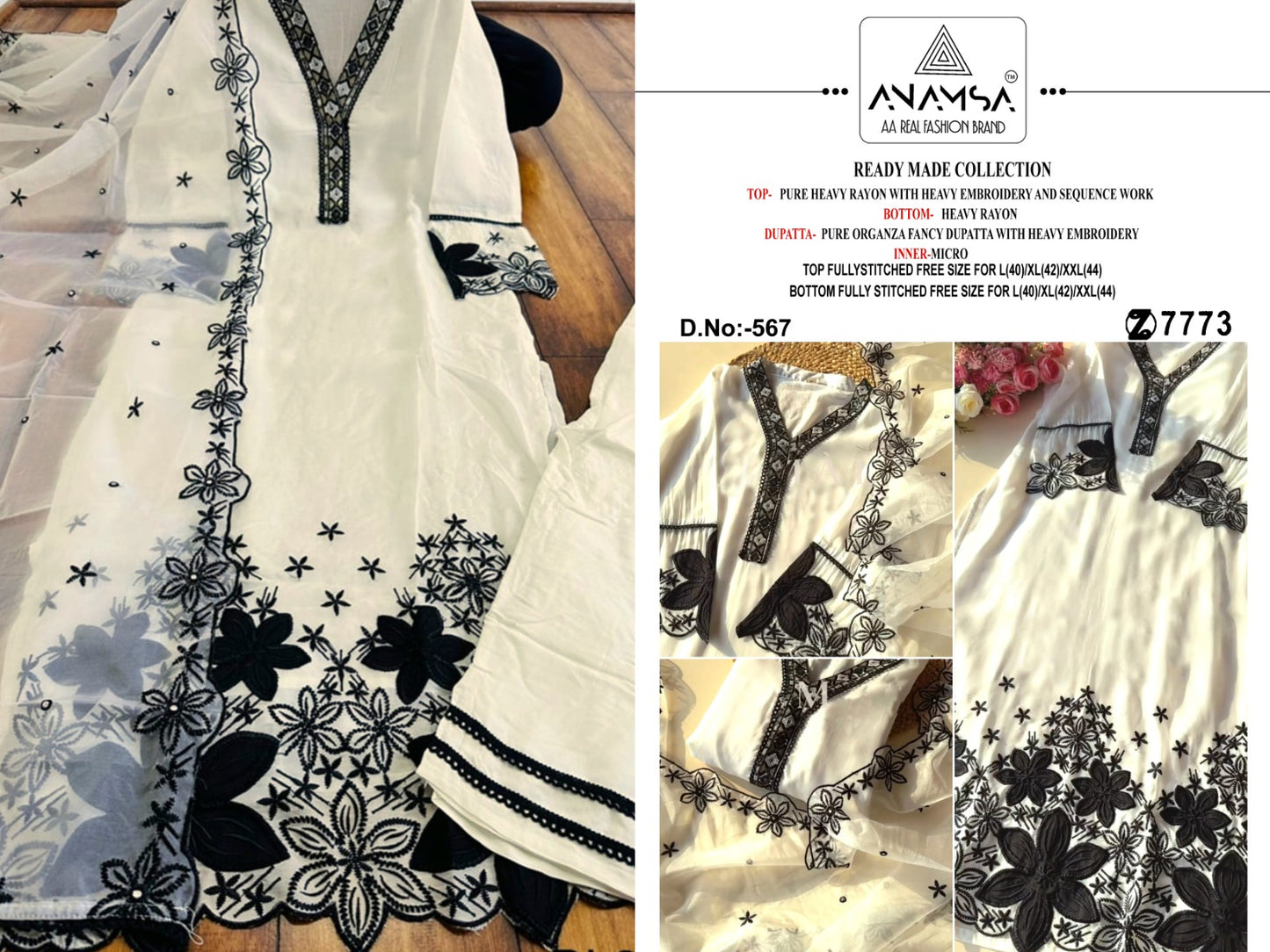 567 Anamsa Embroidered Pakistani Readymade Suits