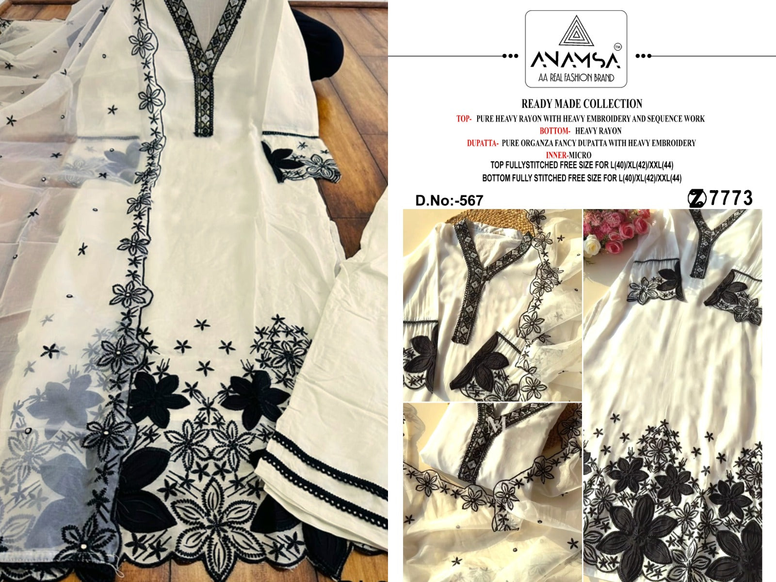 567 Anamsa Embroidered Pakistani Readymade Suits