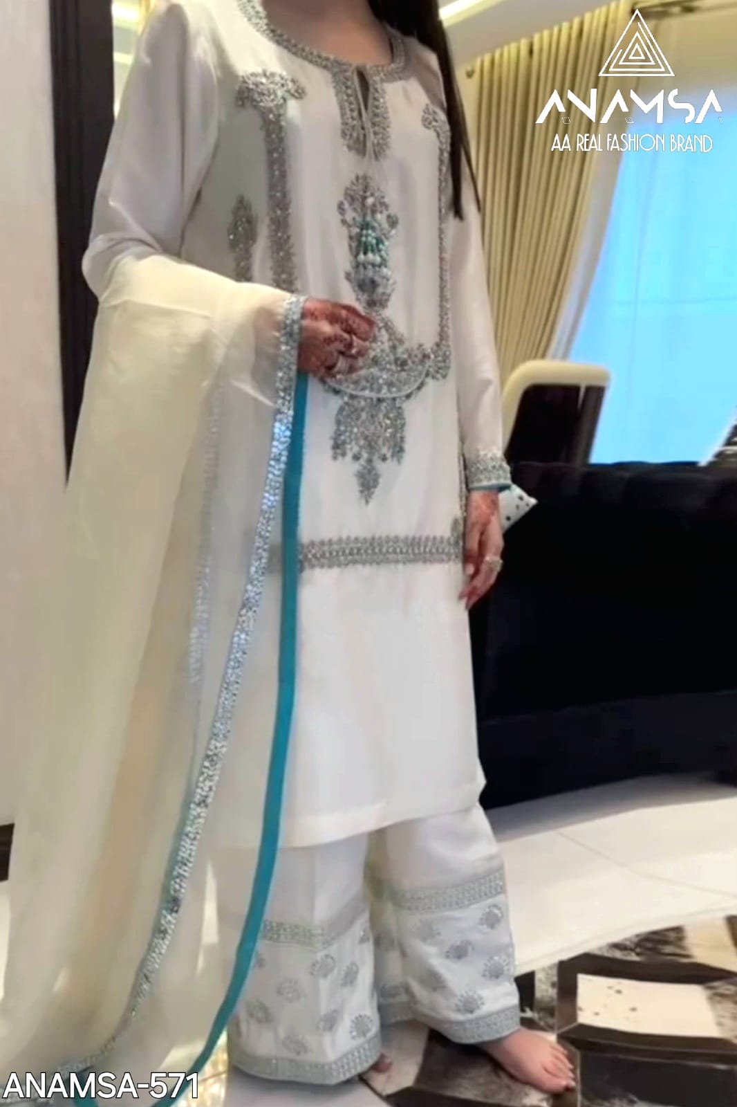 571 Anamsa Embroidered Pakistani Salwar Suits