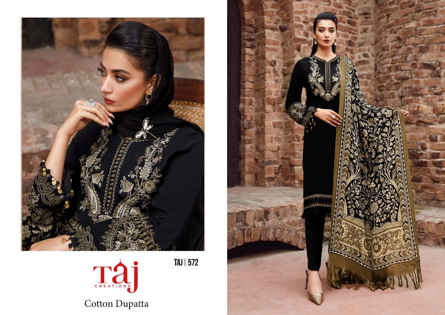 572 Taj Creations Embroidery Pakistani Salwar Suits