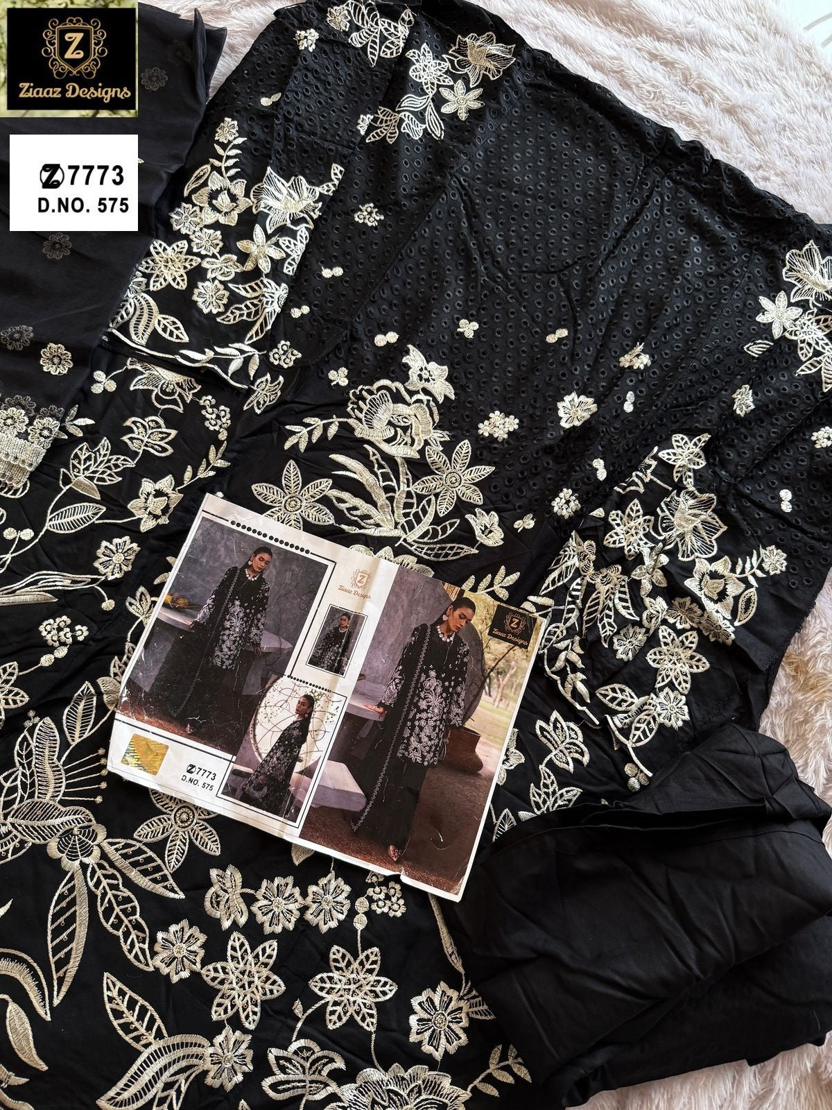 575 Black Ziaaz Designs Rayon Pakistani Salwar Suits