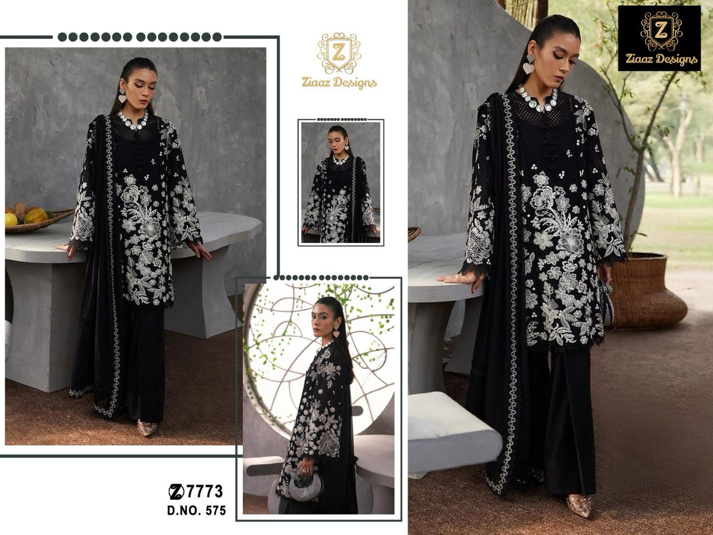 575 Black Ziaaz Designs Rayon Pakistani Salwar Suits