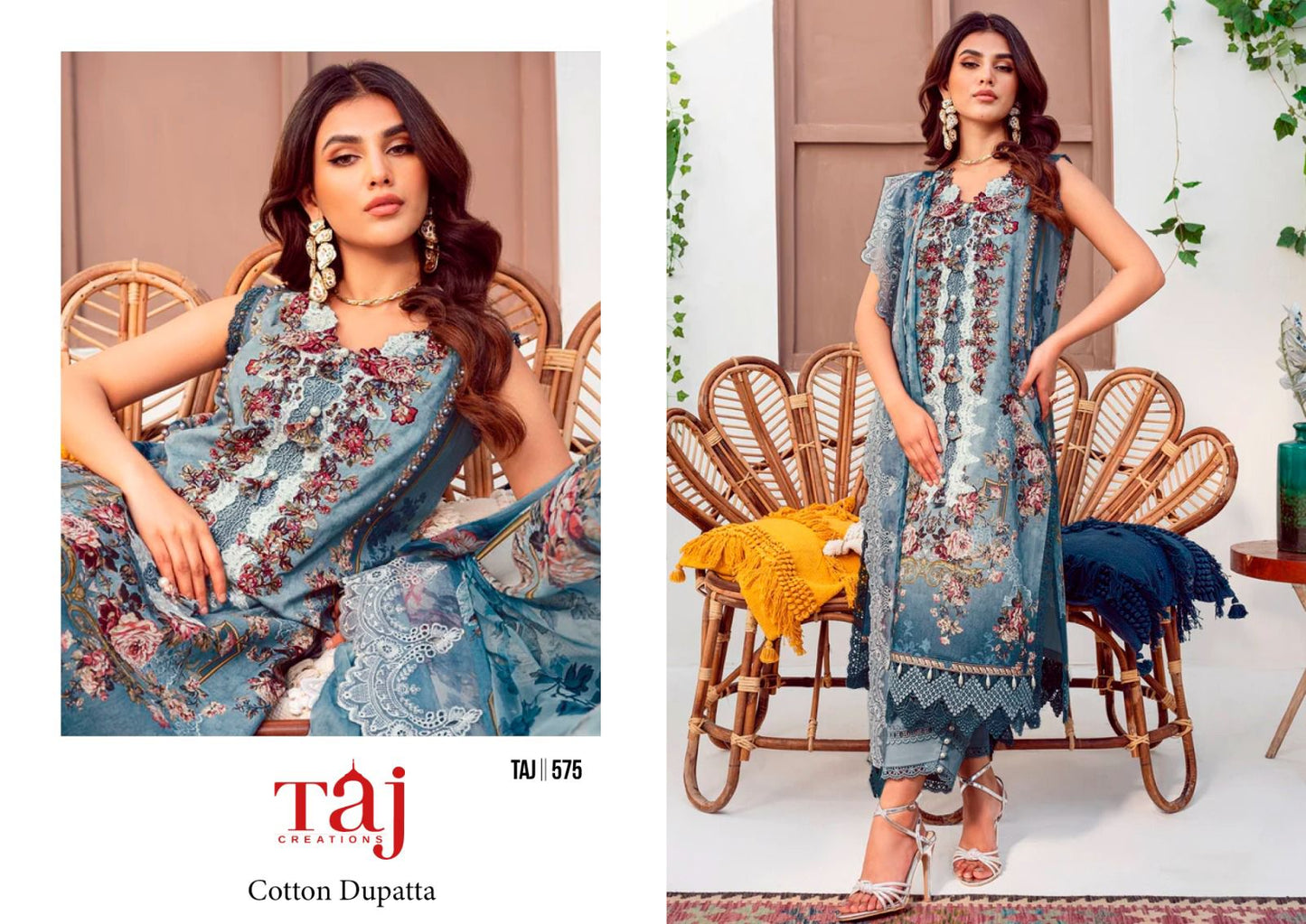 575 Taj Creations Print Karachi Unstitched Suits