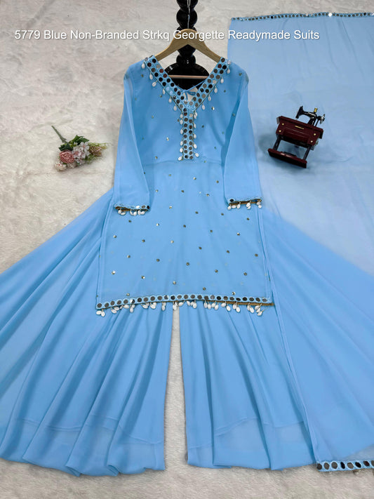 5779 Blue Non-Branded Strkq Georgette Readymade Suits