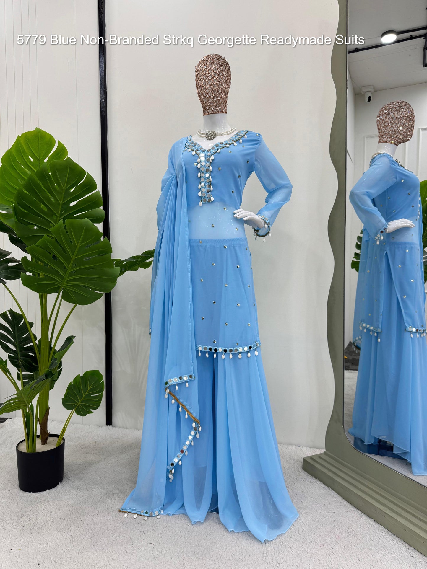 5779 Blue Non-Branded Strkq Georgette Readymade Suits