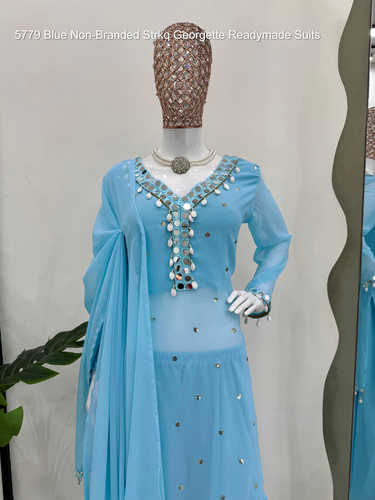 5779 Blue Non-Branded Strkq Georgette Readymade Suits