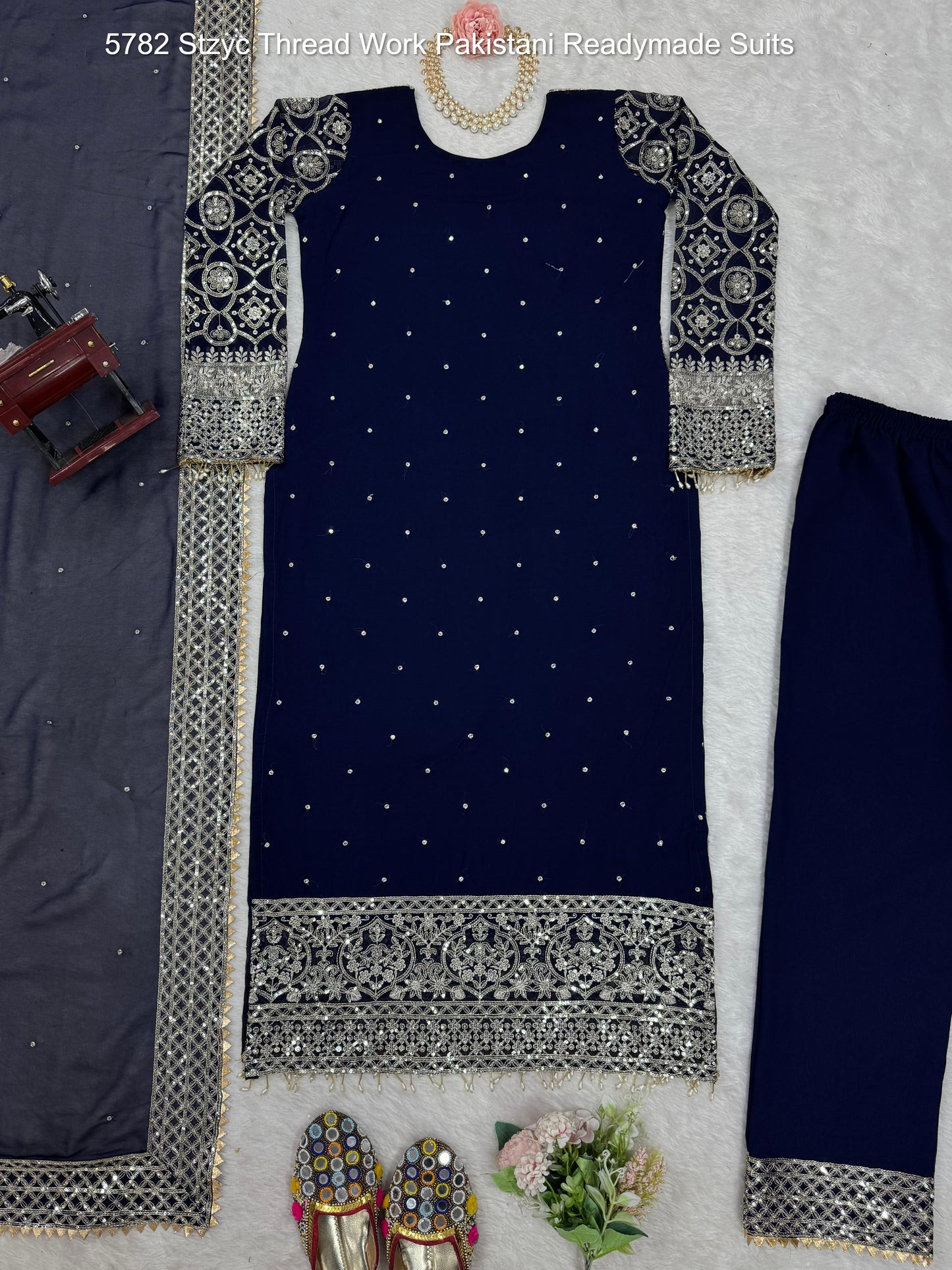 5782 Stzyc Thread Work Pakistani Readymade Suits