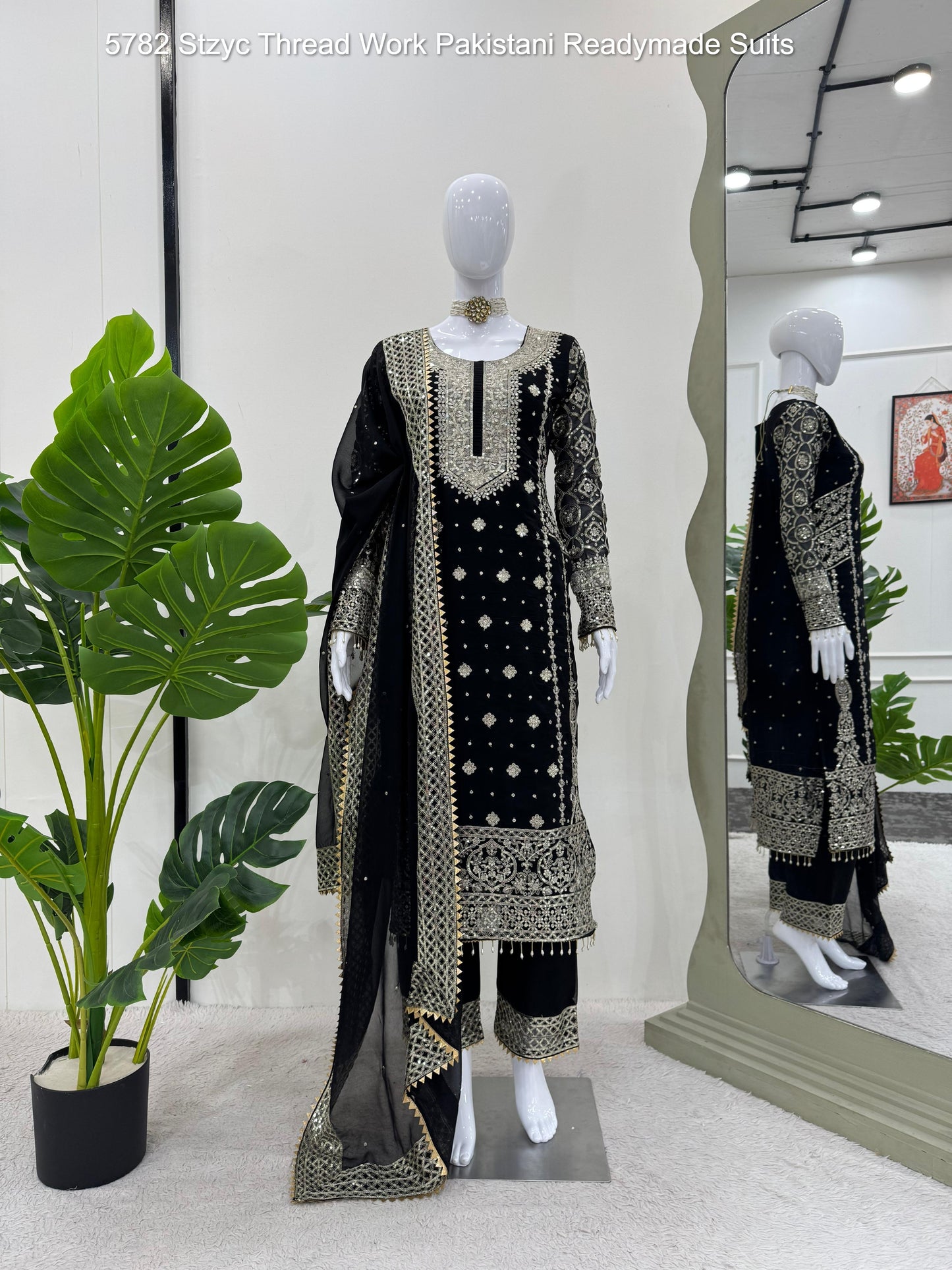 5782 Stzyc Thread Work Pakistani Readymade Suits