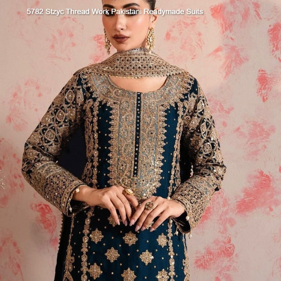 5782 Stzyc Thread Work Pakistani Readymade Suits