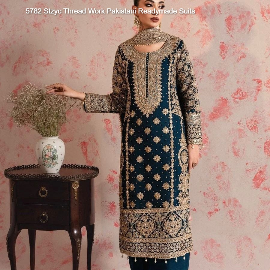 5782 Stzyc Thread Work Pakistani Readymade Suits