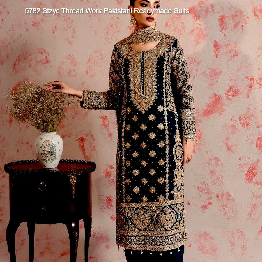 5782 Stzyc Thread Work Pakistani Readymade Suits
