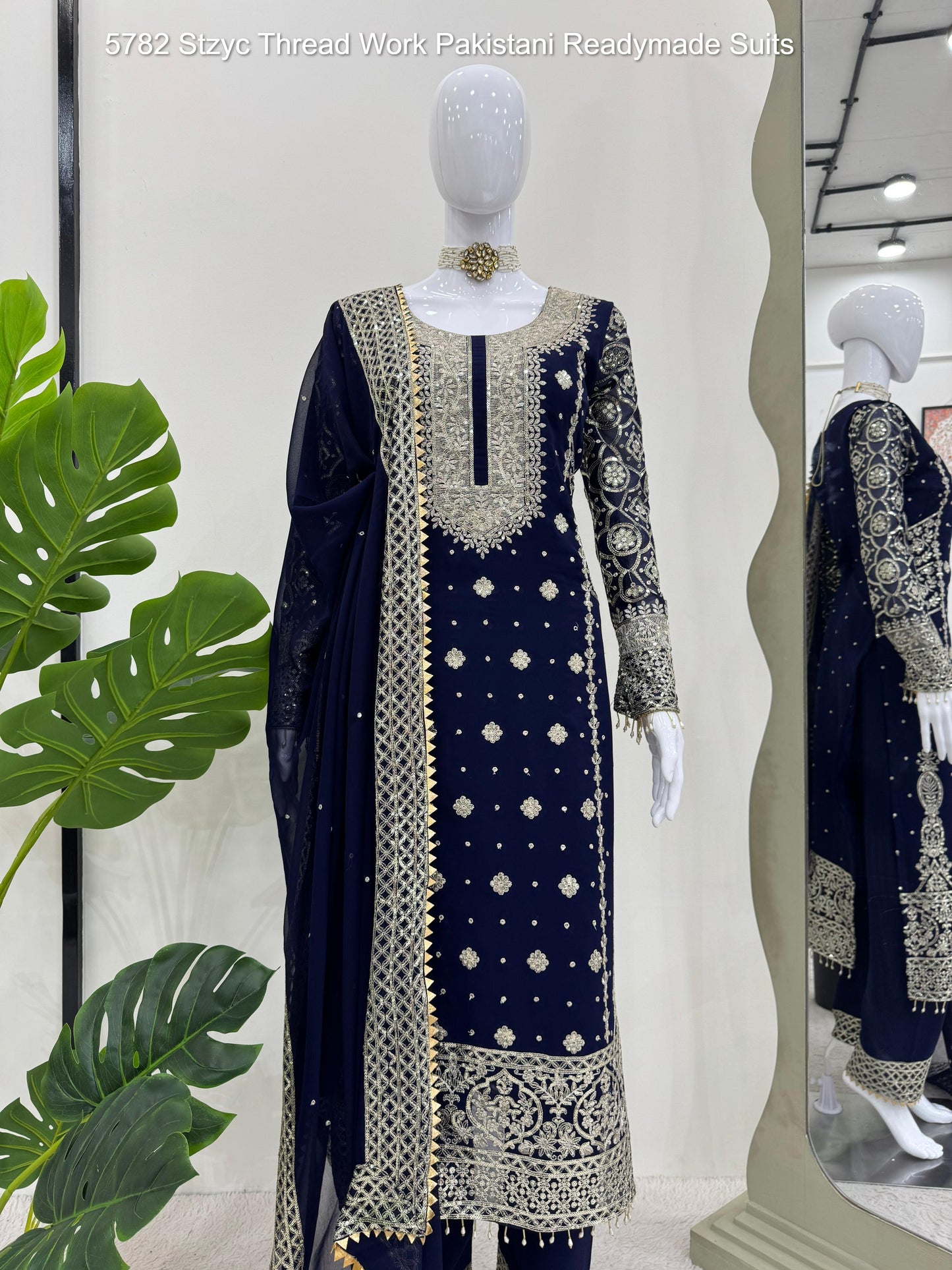 5782 Stzyc Thread Work Pakistani Readymade Suits