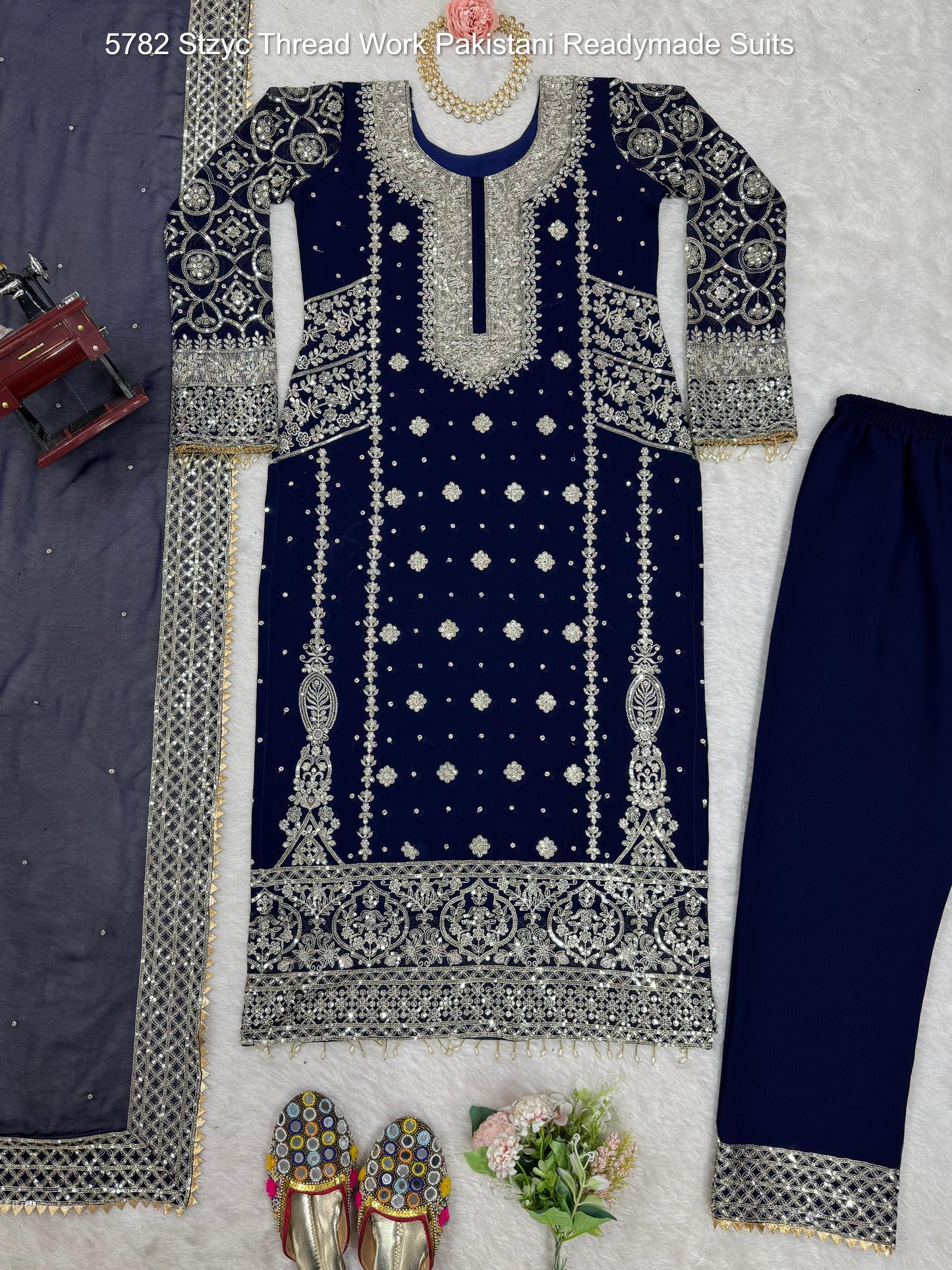 5782 Stzyc Thread Work Pakistani Readymade Suits